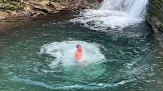She Jumps Into A Wild Waterfall... Would You Dare To Follow? #usa #travel #waterfall #adventure