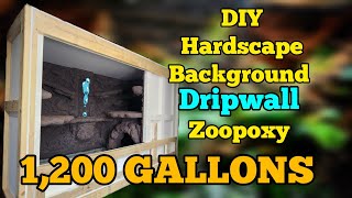 DIY HUGE Reptile Enclosure. Waterfall, Dripwall, Hardscape, Background, Zoopoxy |Part 2| #reptiles