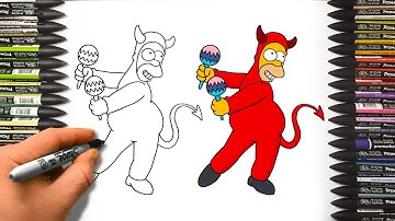 Tekening van de boze Homer Simpson: Fortnite | The Simpsons