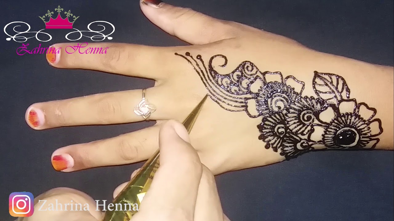 Tutorial Henna Tangan Simple By Zahrina Henna