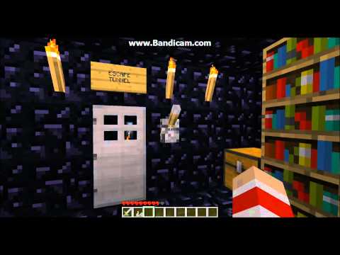 Minecraft panic room with escape tunnel and self destruct button