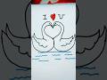 ♾️Draw Swan from love💘#art#drawing#sketch#artshorts#creativity#shorts#artandcraft#bird#love#viral