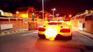 Aventador Shooting FLAMES! LOUD Sound in Tunnel! - 1080p HD