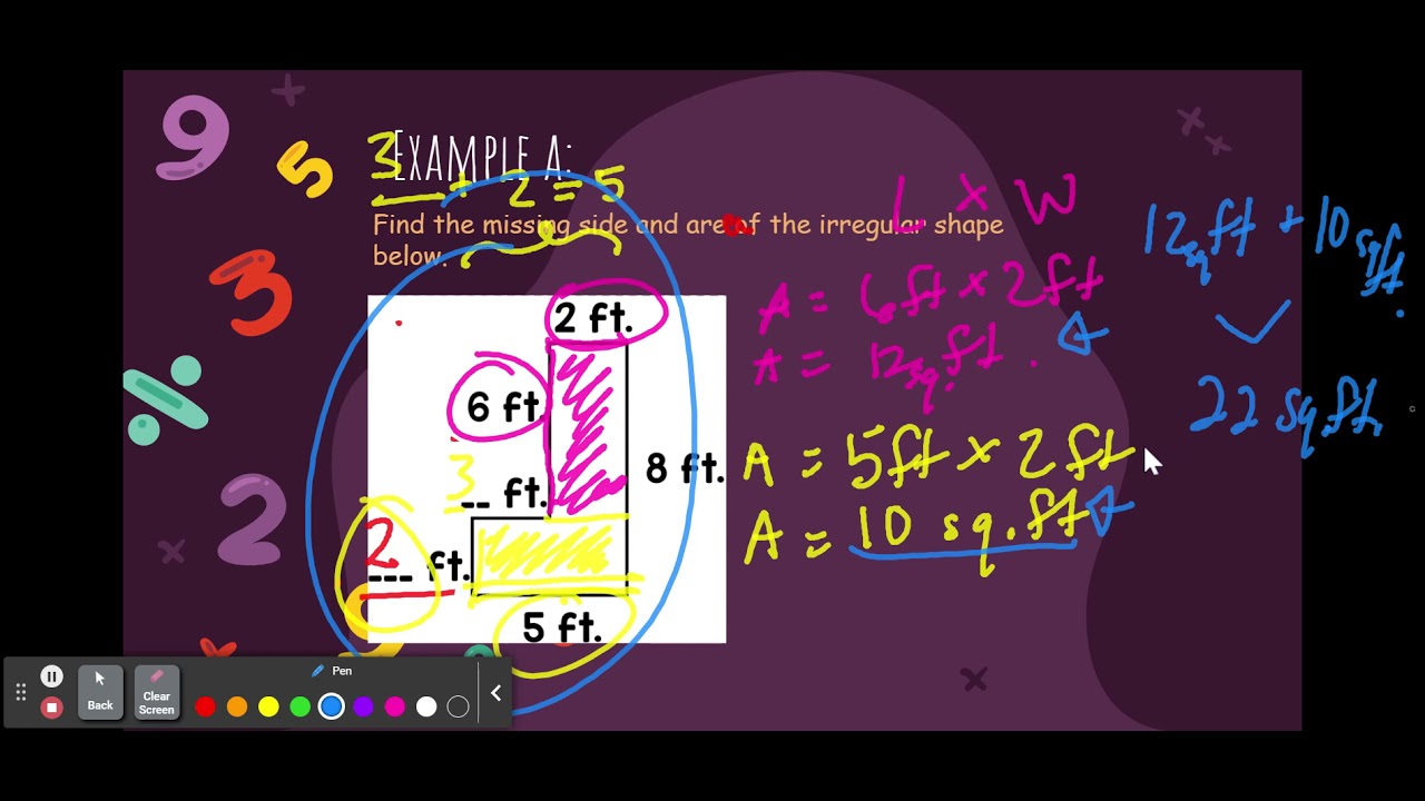 Unit 8 Day 11 Missing sides and area - YouTube