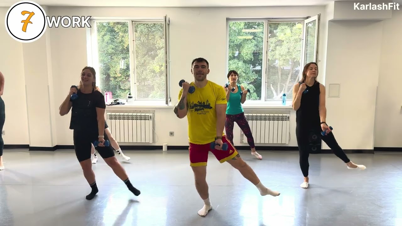 30-минутная интервальная тренировка с гантелями | Тренировка TABATA на всё тело для сжигания жира...