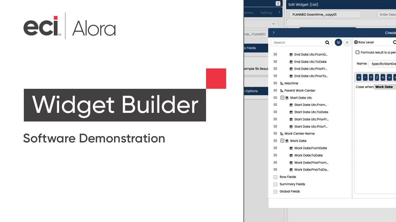 Alora Machine Monitoring Software - Widget Builder Demo - YouTube