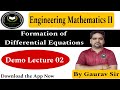 Engineering mathematics ii  demo lecture 2  formation of differential equation  maths gaurav sir