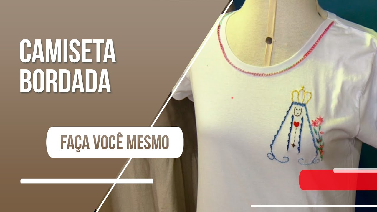 Aplicação de bordado de Nossa Senhora Aparecida em camiseta, veja como fazer!