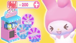 Spending 200 Gacha Tix on the My Melody Capsule Machine! | Roblox My Hello Kitty Cafe | Riivv3r