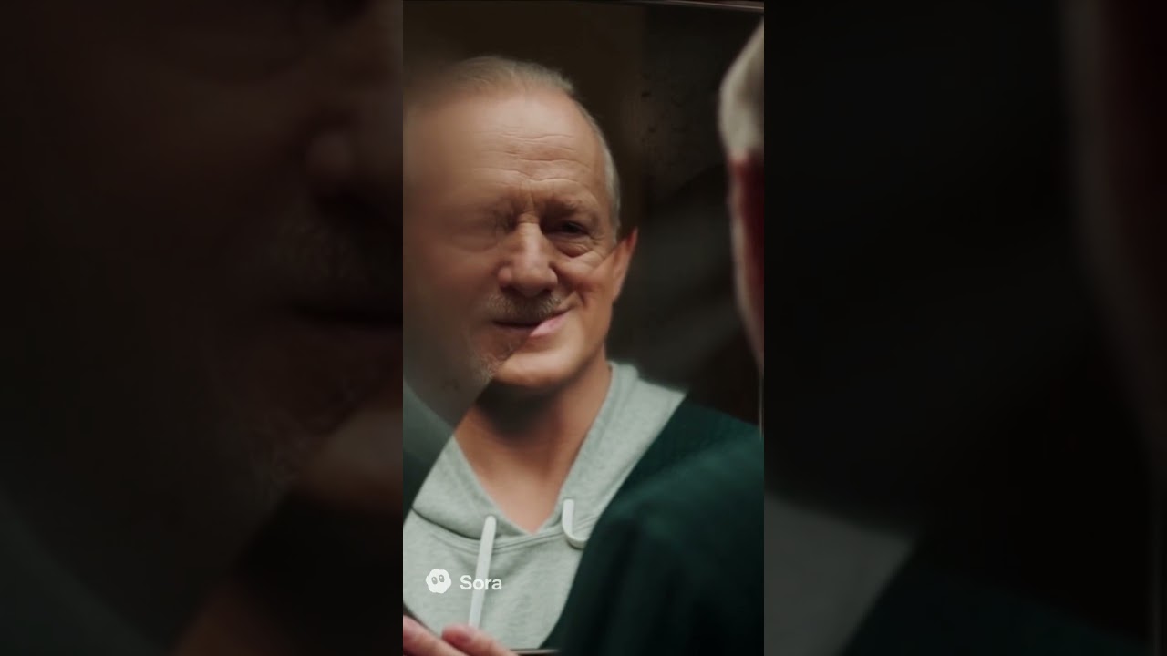 He wiped the mirror… and saw his younger self. 