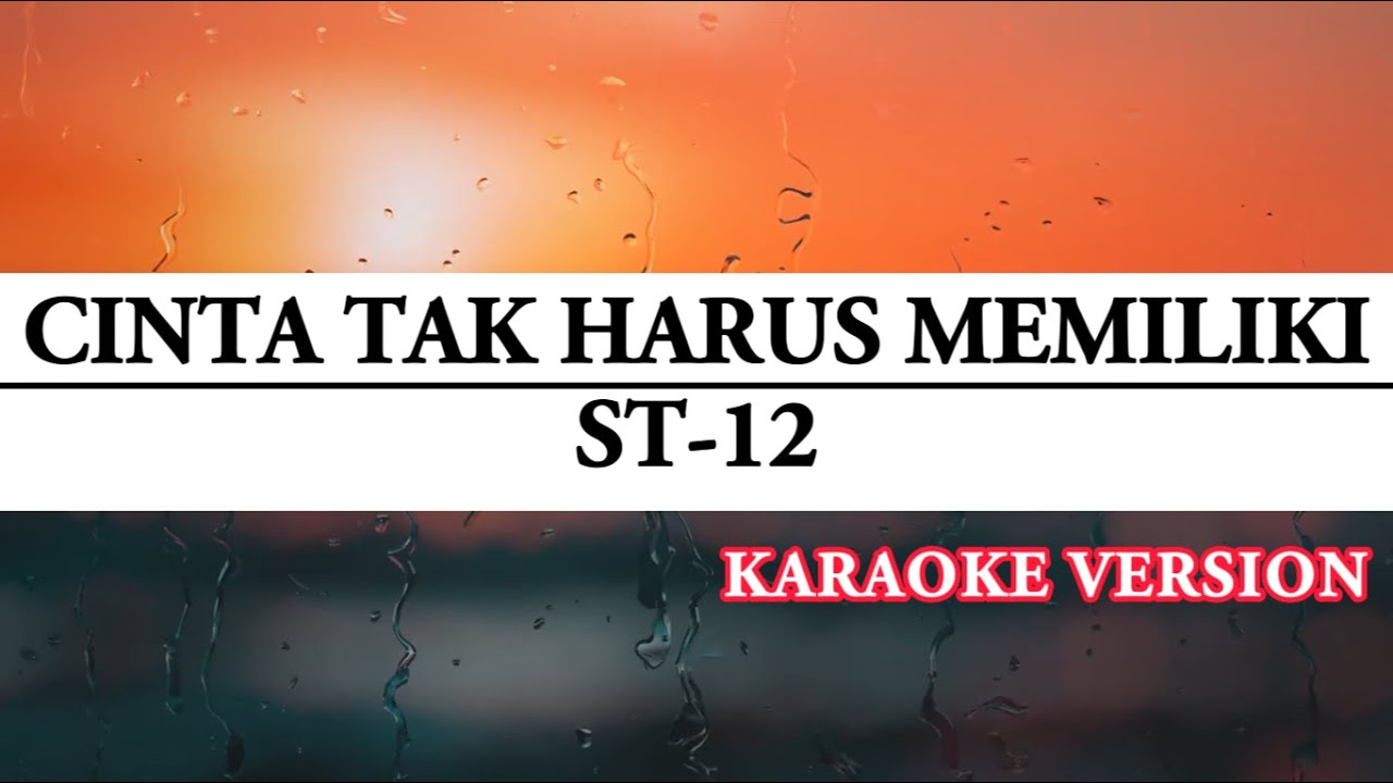CINTA TAK HARUS MEMILIKI KARAOKE - ST12 - YouTube