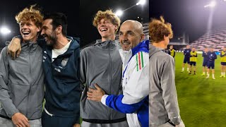 Sinner Meets Buffon and Surprises the Italian National Football Team at the Training in Florida