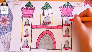 Как нарисовать замок для Принцессы | Рисуем дом для девочки | Няня Уля - Уроки рисования для детей