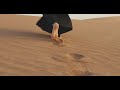 Girl walking on desert