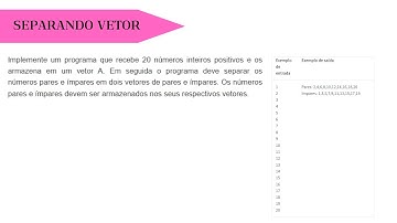 Exercício 5 - Separando um vetor