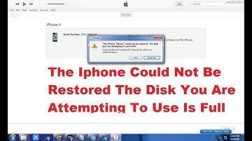 The Iphone Could Not Be Restored The Disk You Are Attempting To Use Is Full
