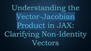 Understanding the Vector-Jacobian Product in JAX: Clarifying Non-Identity Vectors