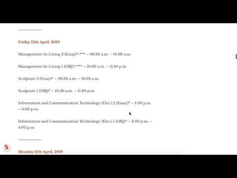 Waec 2019 timetable - May June 2019/2020 Wassce time table