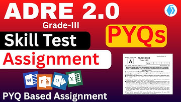 ADRE 2.0 Skill Test | ADRE Skill Test PYQs | Skill Test practice Question | ADRE Grade-III Question