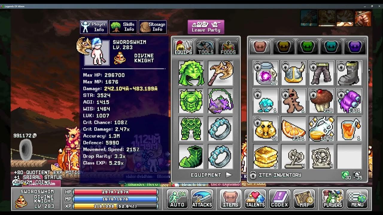 Legends Of Idleon Divine Knight EXP Farm YouTube
