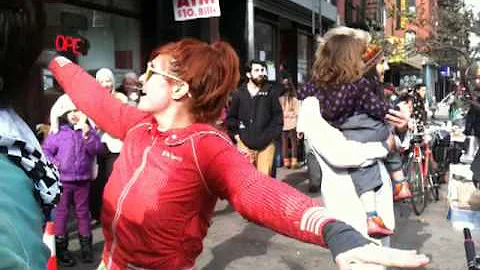 03 November 2012 The Alphabet City Parade stopped outside C-Squat/MoRUS