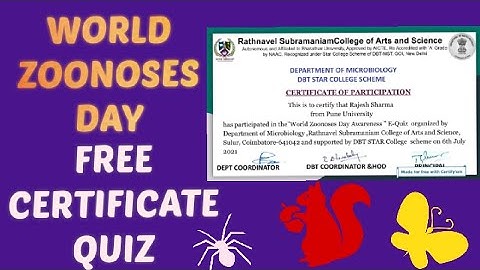 WORLD ZOONOSES DAY l FREE VERIFIED CERTIFICATE l Zoology Quiz with Certificate Free l #ScienceTech