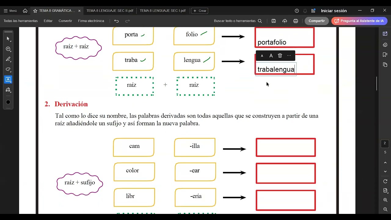 T 8 GRAMÁTICA PRIM II