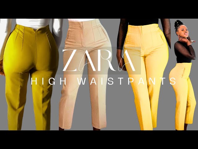 ZARA HIGH WAIST TROUSERS REVIEW &TRY On /AUTOM TRANSITION(Medium