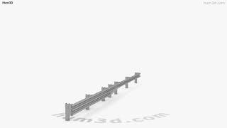 Thrie-Beam to W Beam Guardrail Barrier Transition 3D model by 3DModels.org