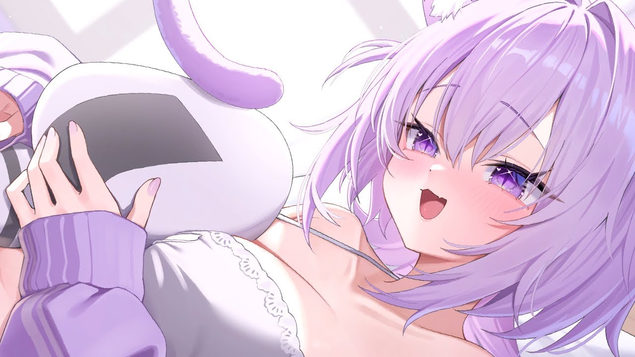 【 メン限配信/ASMR  】お休み前にいっぱいイチャイチャしないと…💜【 猫又おかゆ/ホロライブ 】