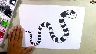 Easy drawing tricks a Sea Snake