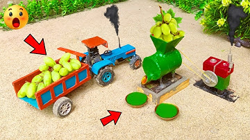 Diy tractor grapes juice machine mini science project #20 || flour mill || @KeepVilla || @MiniTheQ