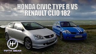 Honda Civic Type R VS Renault Clio 182 | Fifth Gear Classic