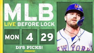 MLB DFS Picks Today 4\/29\/24: DraftKings \& FanDuel Baseball Lineups | Live Before Lock