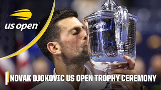 Novak Djokovic commemorates Kobe Bryant with 24th Grand Slam 🏆 [FULL TROPHY CEREMONY] | 2023 US Open