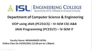 JAVA   Session 5 Part 1 Scope & Lifetime of Variables
