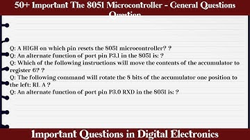 MCQ Questions The 8051 Microcontroller - General Questions with Answers