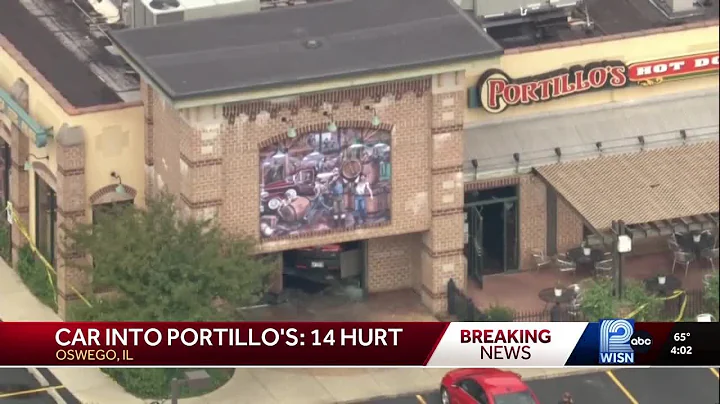 Car crashes into Portillo's restaurant in Oswego, 14 hurt, 1 critical