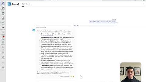 How to start a helpdesk chat with Chime V5 on Microsoft Teams