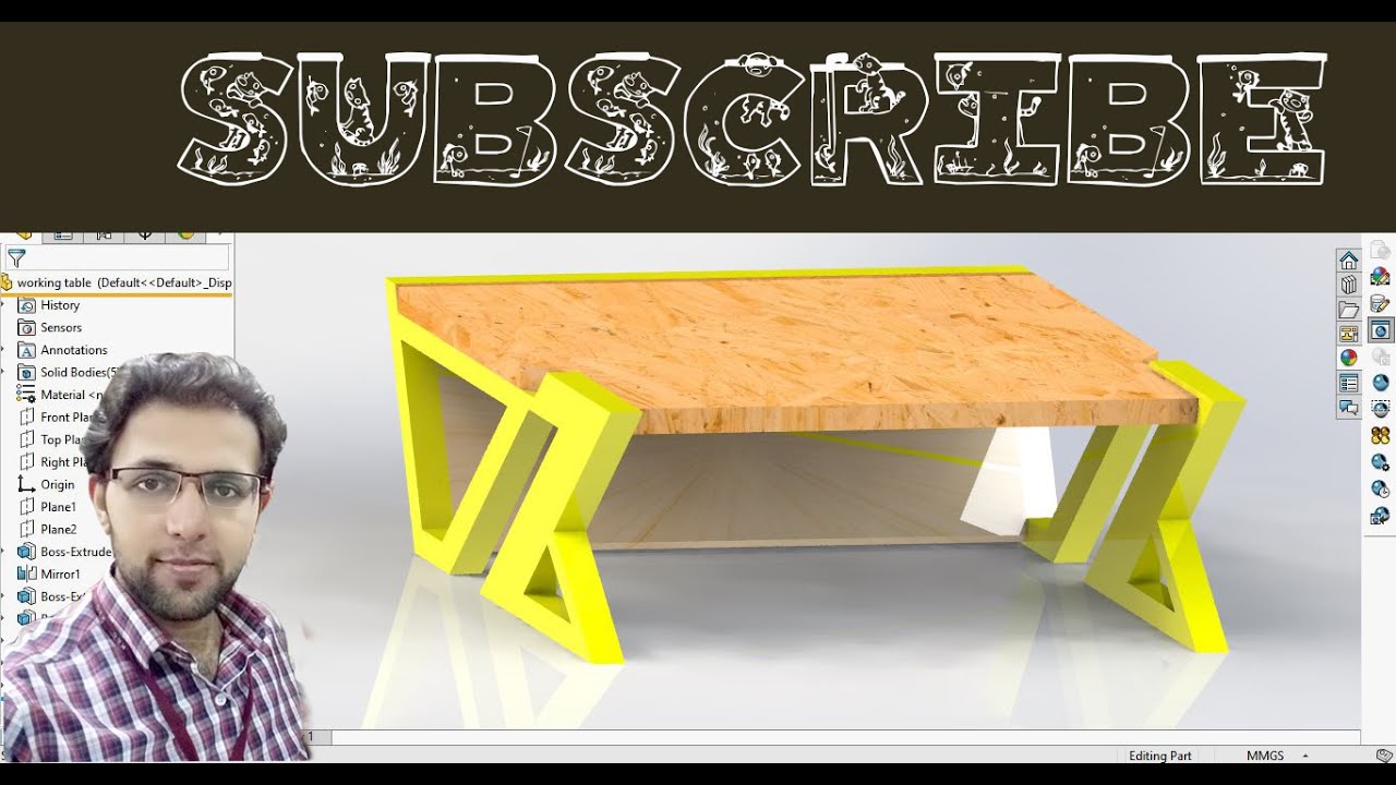 SolidWorks | PALWOOD TABLE | tutorial - YouTube