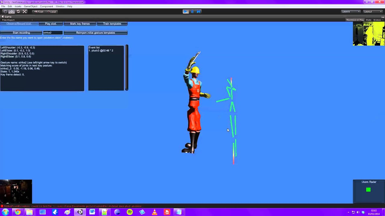 Kinect unity character