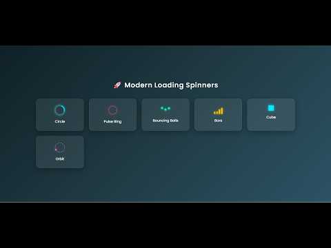 Modern Loading Spinners || HTML CSS Animation