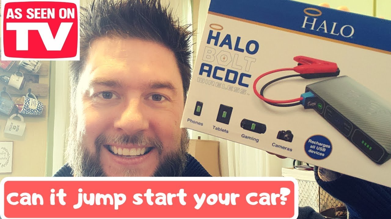 😇⚡Halo Bolt review portable power bank ACDC with jumper cables. Halo