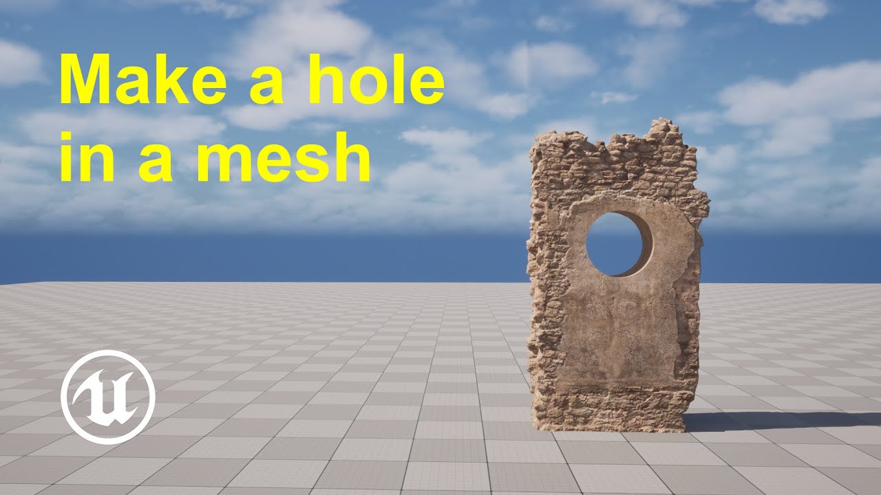How to make a hole in a mesh in Unreal Engine 5 - YouTube