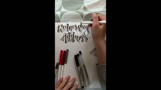 *Gorgeous Singing*-Wednesday Addams calligraphy #shorts #wednesdayaddams