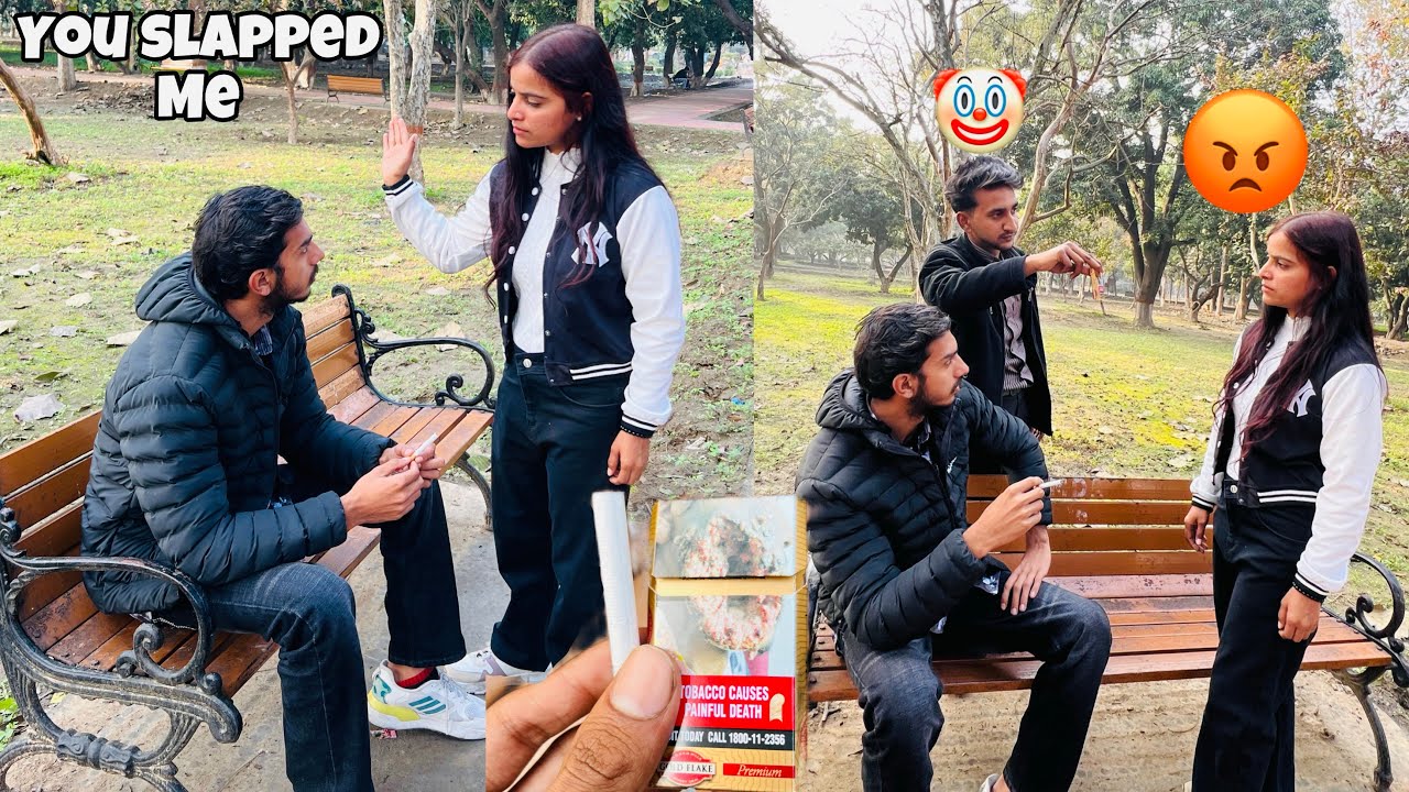 Cigarette prank on friend 😱 gone wrong 😑pinki ne meri sath galat kiye 😭