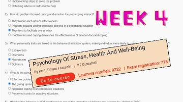 Psychology Of Stress, Health And Well-Being Week 4 Assignment Answers || NPTEL || Jan - Feb 2024