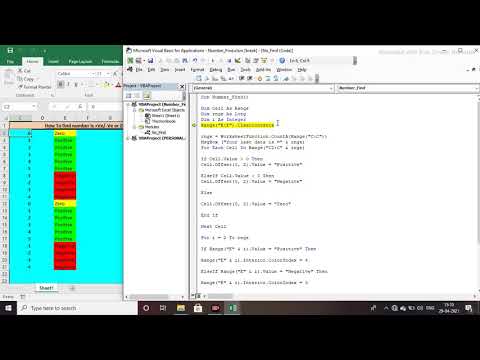 VBA Code to find number is positive negative