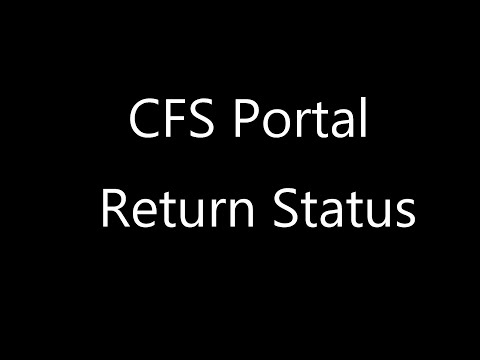 CFS Portal  Status Of Return