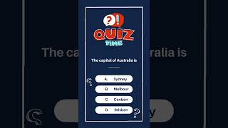 6 The capital of Australia is l  #quiz #quiztime #question screenshot 2